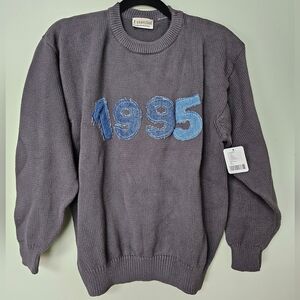 ReMADE By UO Urban Renewal 1995 Denim Patch Sweater, S/M **EACH ONE UNIQUE**